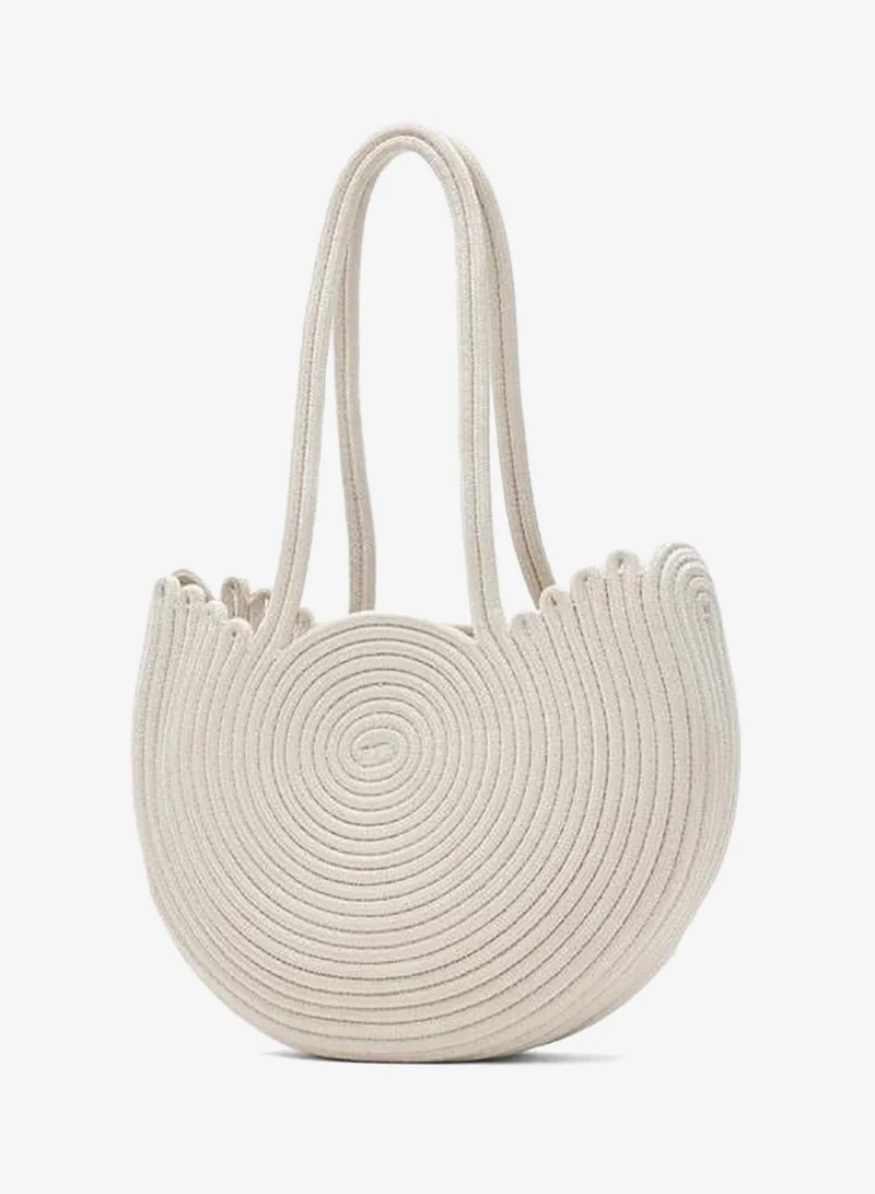 Shule Bags  Gusta Medium Wicker Shoulder Bag – Cream. for Women | Best Price UAE
