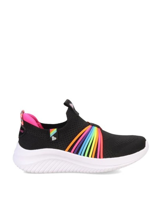 SKECHERS حذاء رياضي للبنات من كيدز جيرلز الترا فليكس 3.0 - بقع رائعة، أسود/متعدد، 3 أطفال صغار - Image 1