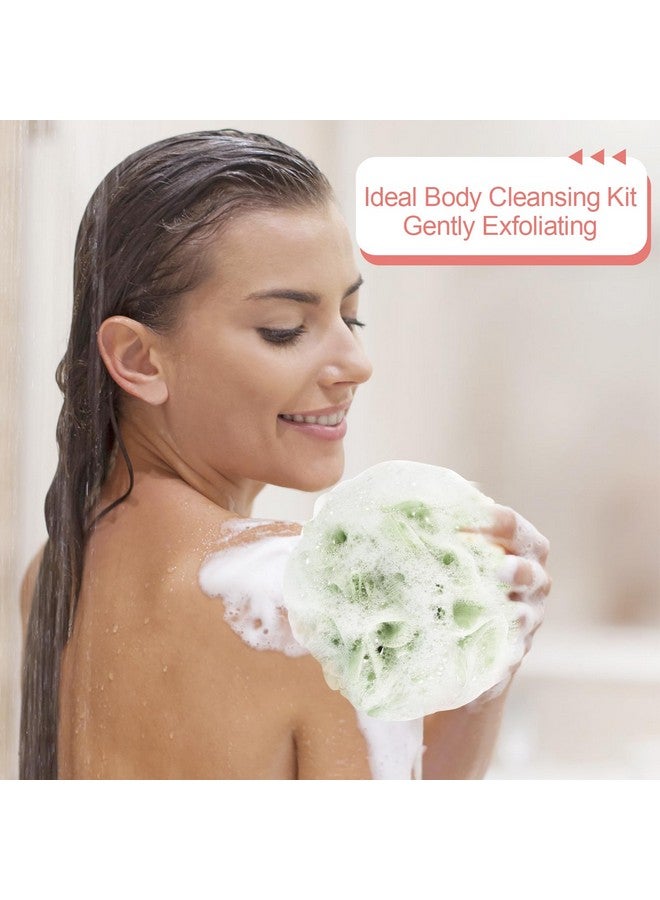 GoWorth Loofah Sponge Pack Of 4, Deep Cleansing Body Scrubber For Shower, Exfoliating Bath Sponge With Handle For Women And Men (001, 50G) - Image 5