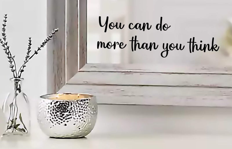 MAZ DISTRIBUTIONS  You Can Do More Than You Think Mirror Sticker  Vinyl Mirror Decals  Waterproof Mirror Inspirational Stickers  Indoor and Outdoor use  Motivational Mirror Wall Stickers MAZ 375