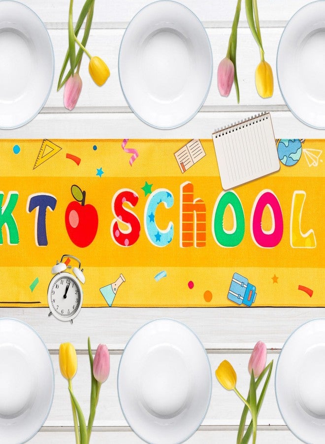 JMZYJZH Back to School Table Runner, Pencil Party Table Runner for Classroom Tables Decor - Image 2