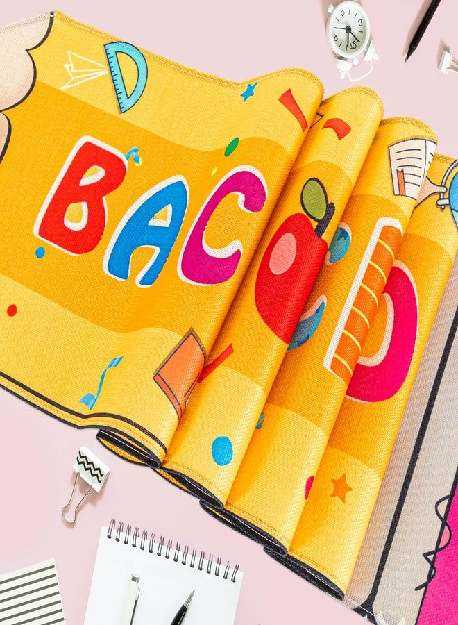 JMZYJZH Back to School Table Runner, Pencil Party Table Runner for Classroom Tables Decor - Image 3