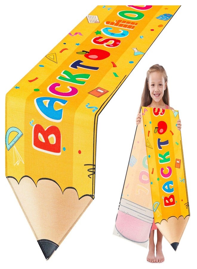 JMZYJZH Back to School Table Runner, Pencil Party Table Runner for Classroom Tables Decor - Image 1