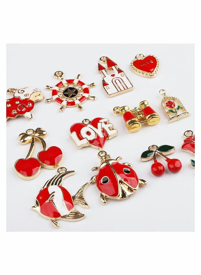 SYOSI - Mixed Charms Pendants, 31Pcs Charms for Jewellery Making, Charm Pendants Set, Gold enamel charm DIY Enamel Charms for Charms Making Necklaces Bracelets Earrings Keyrings Jewelry Making - Image 1