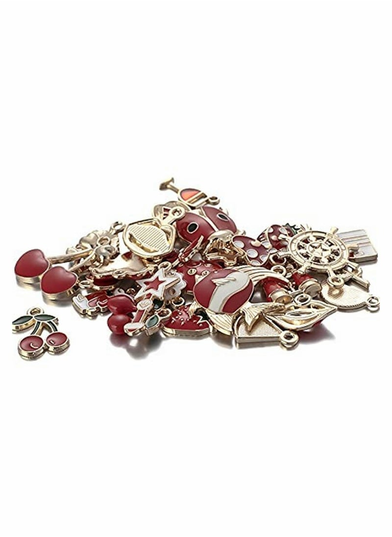 SYOSI - Mixed Charms Pendants, 31Pcs Charms for Jewellery Making, Charm Pendants Set, Gold enamel charm DIY Enamel Charms for Charms Making Necklaces Bracelets Earrings Keyrings Jewelry Making - Image 1