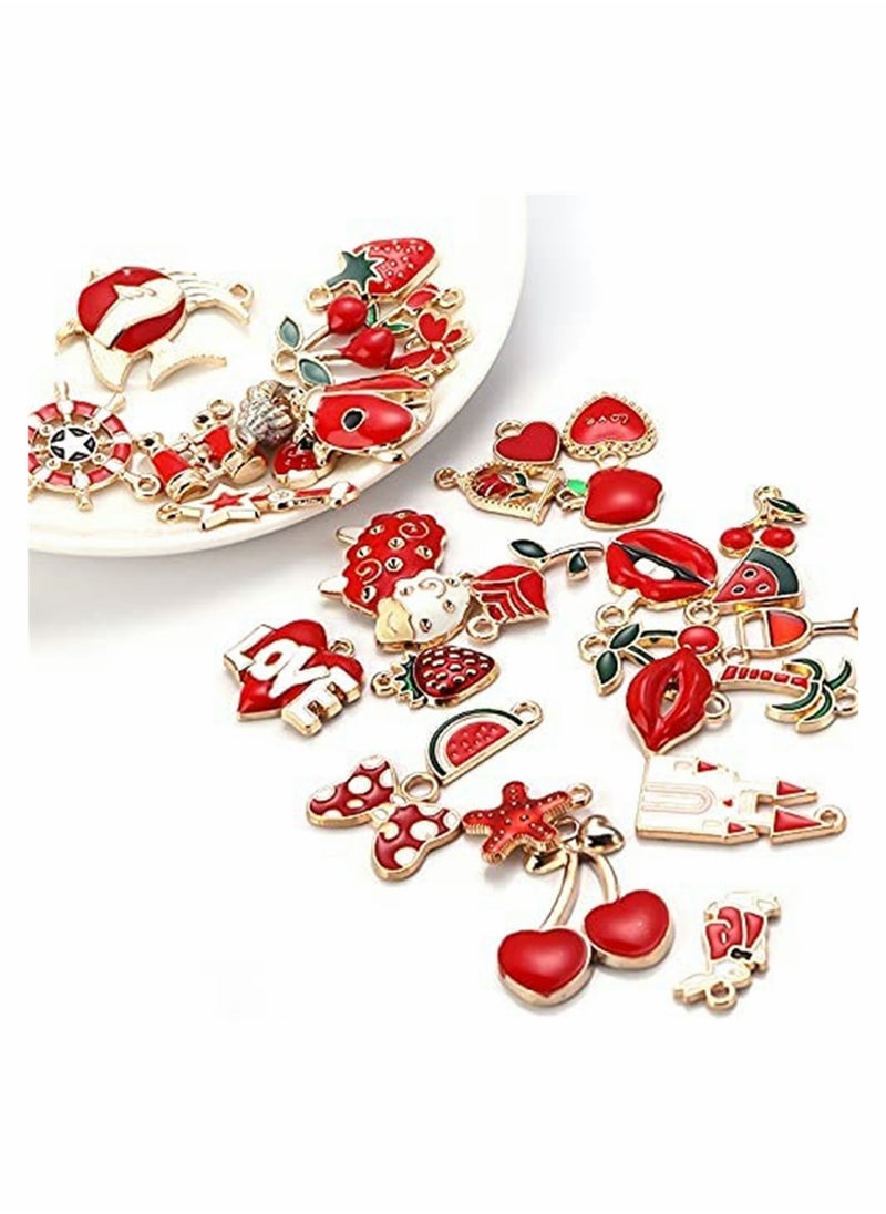 SYOSI - Mixed Charms Pendants, 31Pcs Charms for Jewellery Making, Charm Pendants Set, Gold enamel charm DIY Enamel Charms for Charms Making Necklaces Bracelets Earrings Keyrings Jewelry Making - Image 1