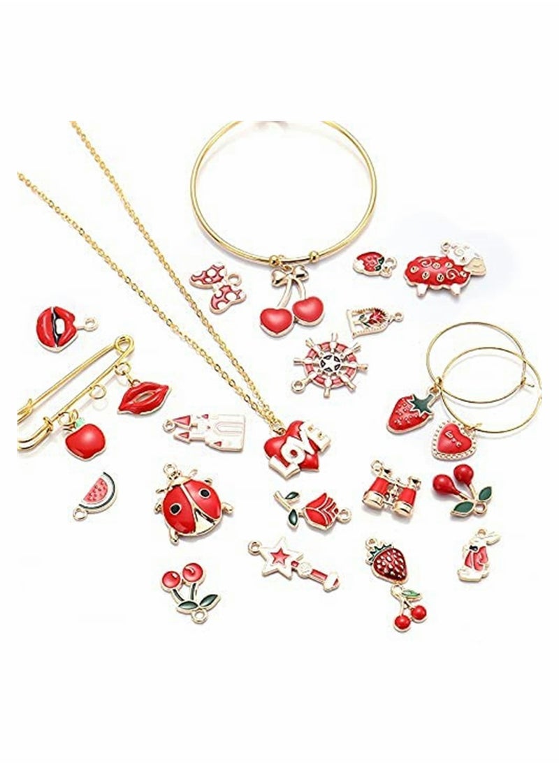 SYOSI - Mixed Charms Pendants, 31Pcs Charms for Jewellery Making, Charm Pendants Set, Gold enamel charm DIY Enamel Charms for Charms Making Necklaces Bracelets Earrings Keyrings Jewelry Making - Image 1