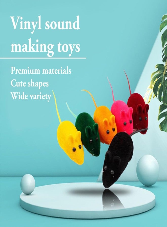 Mintique 6Pcs Squeaky Cat Toy Mouse Squeaking Sound Interactive Indoor Outdoor Fetching Catching Cat Kitten Playing Toy - Image 2