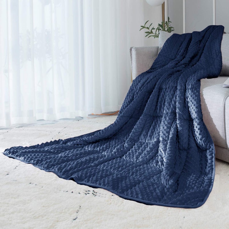 ALANSMA Reversible Weighted Blanket for All Season Luxury Velvet Warm and Cool Adult 5Lb Weighted Blanket Enjoy Sleeping AnywhereBlue 36x485lbs