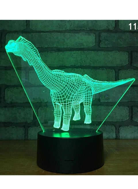 3D Dinosaur LED 16 Color Changing Night Light With USB Power Bedside Lights And Base Black