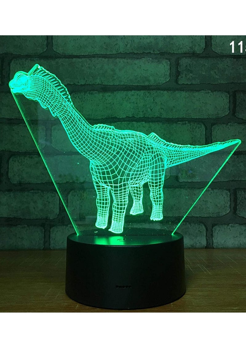 althiqahkey - 3D Dinosaur LED 16 Color Changing Night Light With USB Power Bedside Lights And Base Black - Image 1