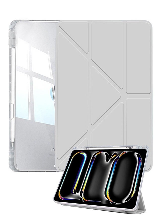 for Honor Pad 9 12.1 Inch Case Cover, Triple Fold Y-shaped Design, Multi Angle, Leather Tablet Cover With Pen Slot, Automatic Wake-up/sleep,Grey - Image 1