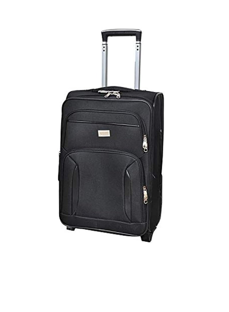 Wheeled Suitcase - 20 Inch, Black, Canvas - Image 1