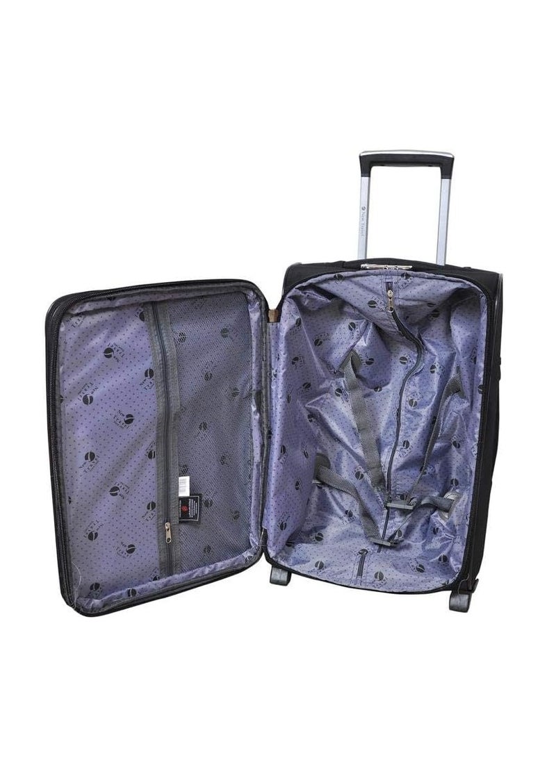 Wheeled Suitcase - 20 Inch, Black, Canvas - Image 4