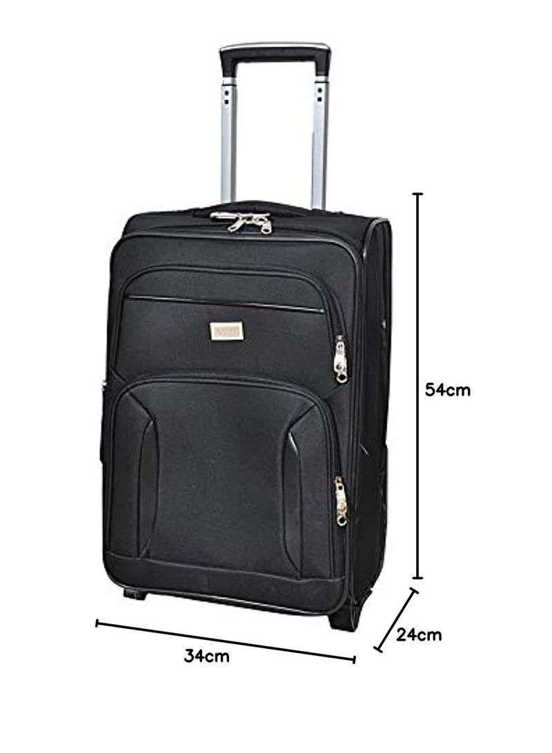 Wheeled Suitcase - 20 Inch, Black, Canvas - Image 5