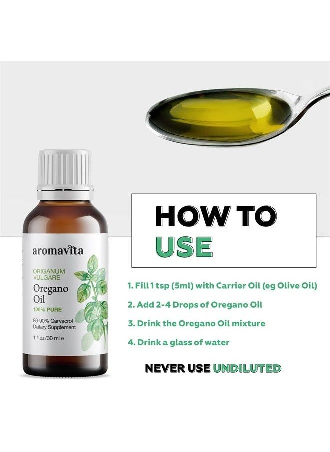 Aromavita - Essential Oil of Oregano-100% Pure Undiluted Non GMO Extra Strength Greek Oregano Oil-Over 86% Carvacrol Oregano Extract Liquid Nutritional Dietary Supplement, 1.7 FL.OZ/50ML - Image 1