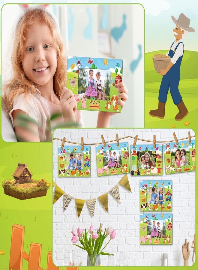 Lonfliness 24 Sets Back to School Crafts Kit for Kids Bulk Farm Animal Sticker Scene DIY Picture Frame Craft Spring Farmhouse Paper Art Craft VBS Rustic Birthday Party Sunday School Classroom Activity Game Favor - Image 5