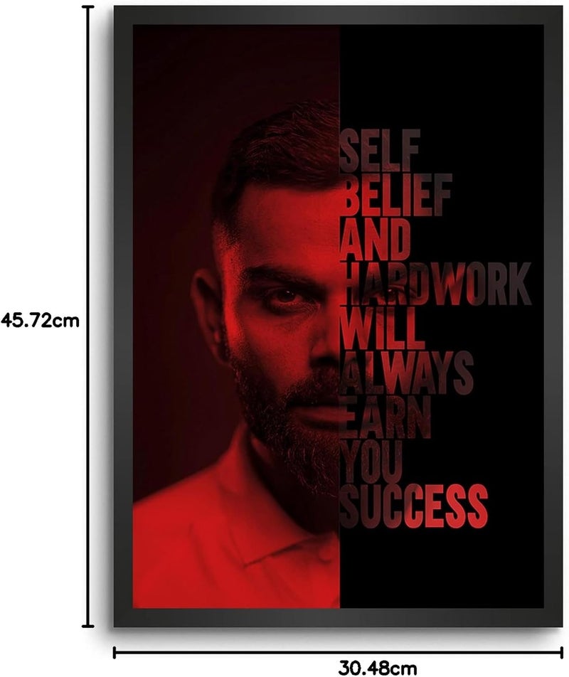 LAMRON Virat Kohli Success Quote Wall Art Poster - Image 5