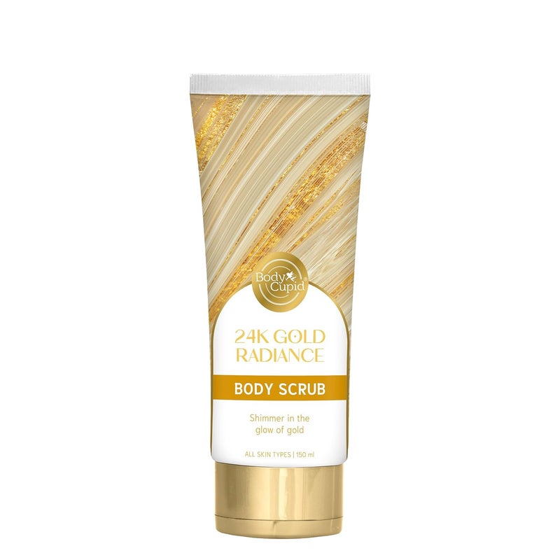 Body Cupid 24K Gold Radiance Body Scrub  Luxurious Exfoliation for Smooth  Glowing Skin  Infused with Fine Gold Mica  150ml - Image 1
