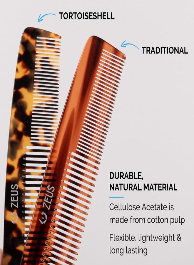 ZEUS Large 7.5” Beard & Mustache Comb, 2-in-1 Handmade Saw-Cut Mustache & Beard Comb (Traditional) C11 - Image 5