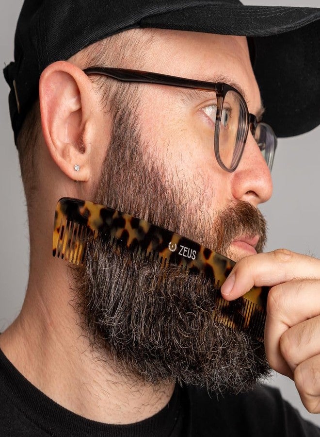 ZEUS Large 7.5” Beard & Mustache Comb, 2-in-1 Handmade Saw-Cut Mustache & Beard Comb (Traditional) C11 - Image 3