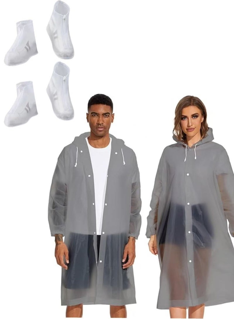 DIOTTI Rain Poncho for Adults, 2 Pack Reusable Raincoat, Emergency Ponchos for Women or Men - Image 1