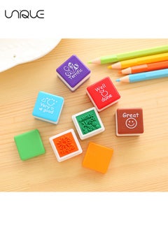 Unique 6 Pieces Square Teacher's Stamp, 6 Patterns of self Inking Stamp, Teaching Stamps for Grading Papers/assignments/Marks,Classroom use Stamp Teacher's Day Gift  - Image 3