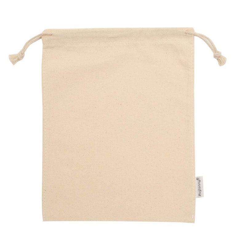 Augbunny 100% Cotton 8- by 10-Inch Muslin Bags with Drawstring, For Bulk Food Storage 12-Pack - Image 5