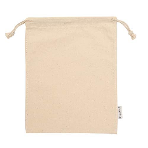 Augbunny 100% Cotton 8- by 10-Inch Muslin Bags with Drawstring, For Bulk Food Storage 12-Pack - Image 1