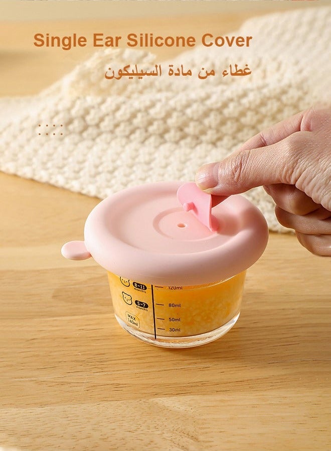 إلفسا 3 عبوات طعام أطفال مربعة الشكل، أوعية تخزين طعام الرضع قابلة لإعادة الاستخدام، عبوات صغيرة للوجبات الخفيفة مع أغطية للرضع والأطفال، قابلة للاستخدام في الميكروويف والغسل في غسالة الأطباق - Image 4