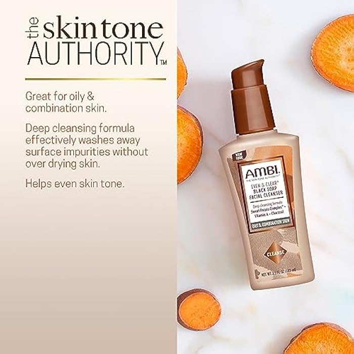 Ambi Even & Clear Purifying Charcoal Black Soap Facial Cleanser With Nutrient Rich Sweet Potato Complex | Helps Even Skin Tone | 3.5 Ounce - Image 4