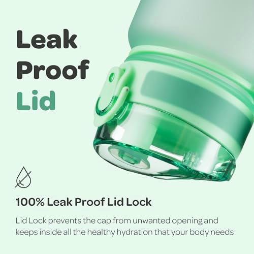 Hydracy Water Bottle with Time Marker -Large 32 oz BPA Free Water Bottle & No Sweat Sleeve -Leak Proof Gym Bottle with Fruit Infuser Strainer & Times to Drink -Ideal for Fitness Sports & Outdoors - Image 4