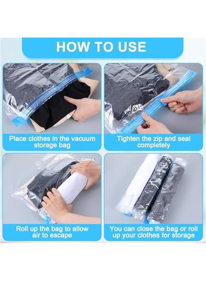 Travel Compression Bags, Roll-Up Space Saver Bags Vacuum Storage Bags 47x35cm/18.5x13.7in for Luggage Backpack Suitcase Packing Organizers(3PCS)  - Image 4