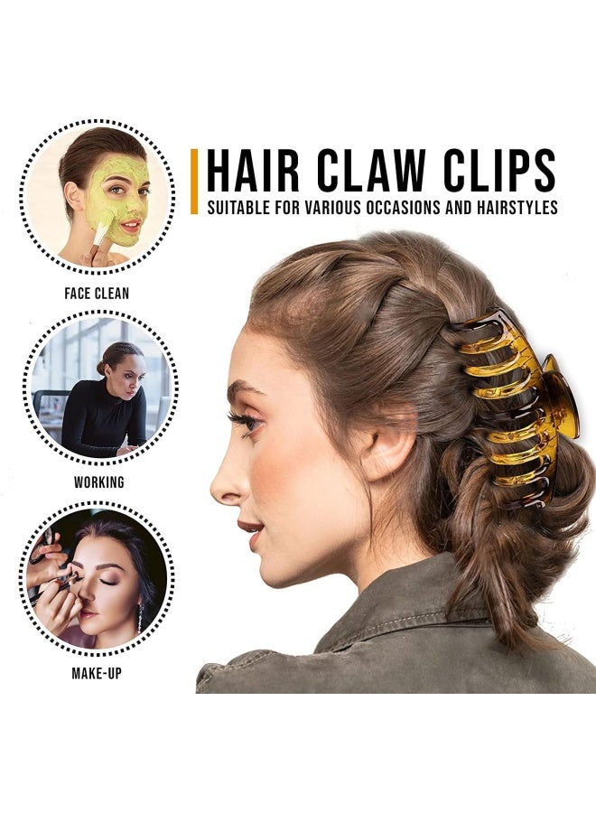 Premify 4 Pieces Hair Claw Clips, Large 4.3 Inches Acrylic Nonslip Strong Hold Jumbo Jaw Hair Clips For Women  - Image 5