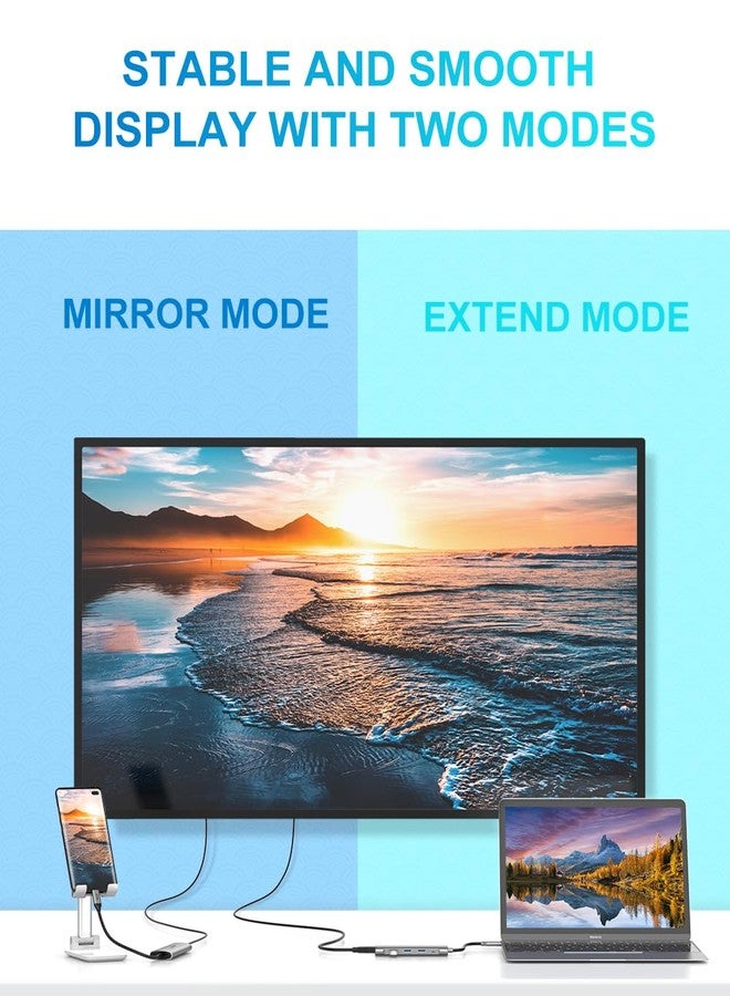 موزع USB-C من Aorz، محول متعدد المنافذ USB-C بدقة 4K@60Hz، محول 5 في 1 من USB-C إلى HDMI مع مخرج HDMI بدقة 4K، و3 منافذ USB 3.0، ومنفذ PD، متوافق مع MacBook وSteam Deck ومعظم أجهزة Type-C - Image 4
