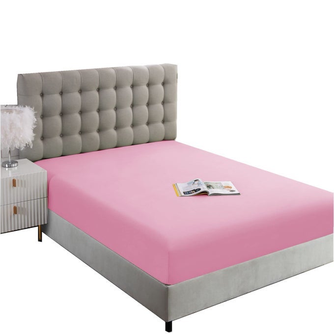 FITTED SHEET PINKFULL SIZE FITTED SHEET ONLYFITTED DEEP POCKET SHEETSOFT WRINKLE FREE SHEET1 PACKPINKFULL