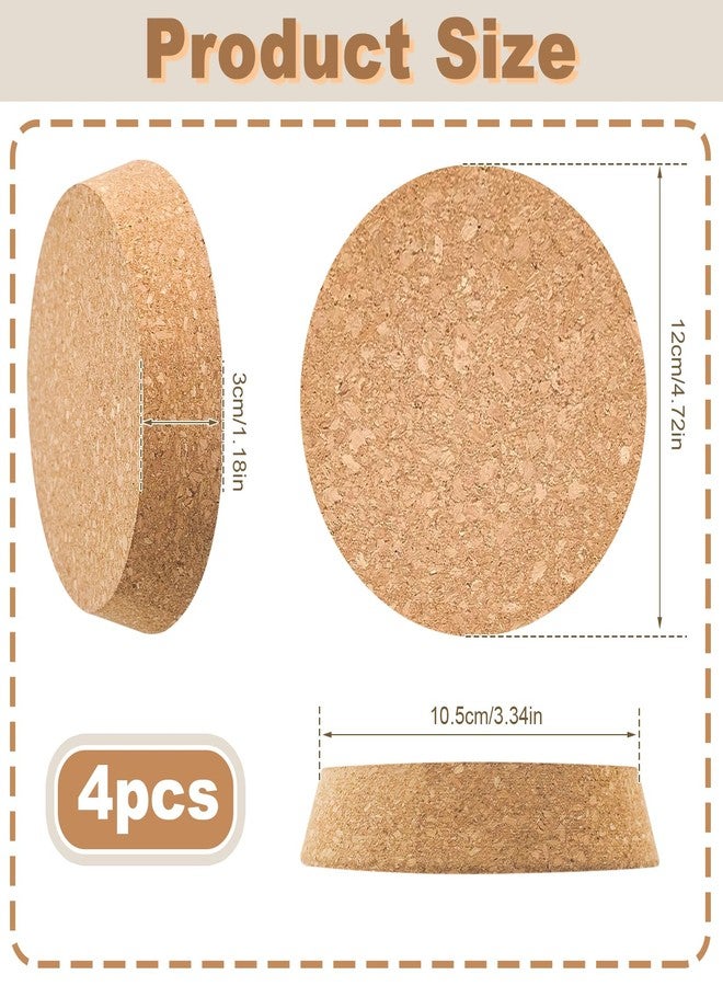 GeryVtee 4 PCS Large Cork Bottle Stoppers 4.72x 4.13x 1.18 Inch Tapered Plugs Cork Canning Jar Lids Replacement Corks for Wines, Decorative Bottles, Jars, Arts, DIY Crafts - Image 2