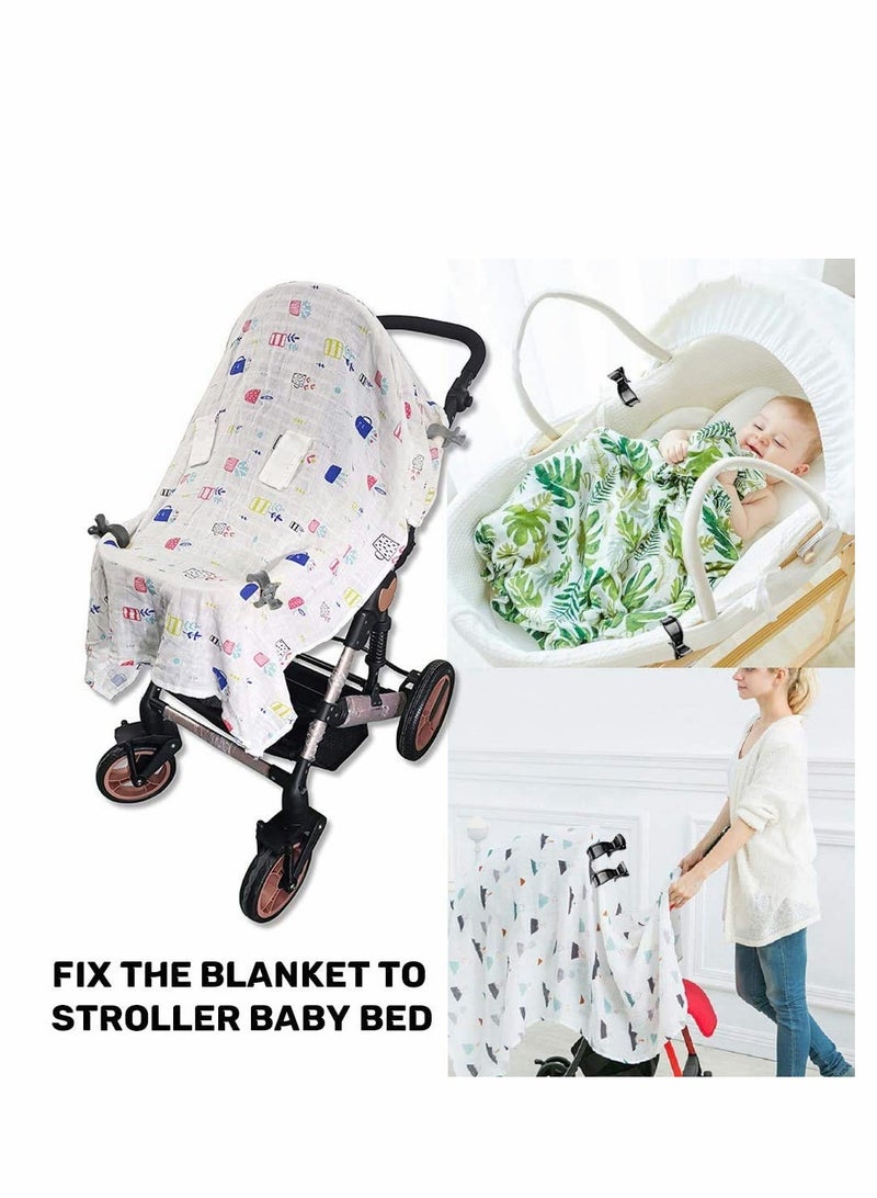 SOLARAE Buggy Grippers & Pram Clips Set 6 Stoller Clips & 2 Hooks Pram Muslin Blanket Clamps Stroller Pegs to Hook Toys Cover Toys Buggy Clips Stroller Pegs Clips - Image 4