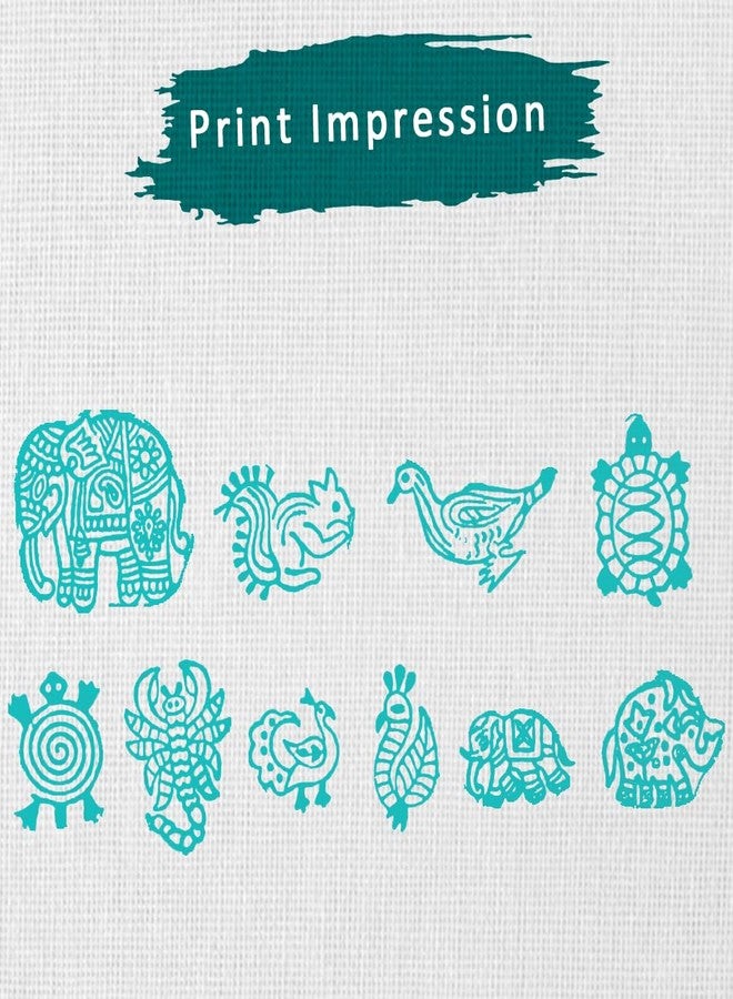 TwoGrams Wooden Stamp Block, Printing Stamp Design Set | Block for Printing Saree Border | Dresses, Craft Card Making, Scrapbook, Clay Pottery | Set of 10 - Image 3