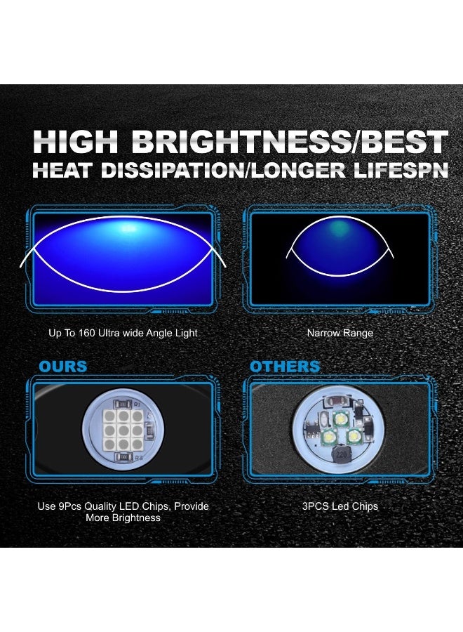 LY8 LY8 4Pods Blue Rock Lights LED Neon Underglow Light for Car Truck ATV UTV SUV Jeep Offroad Boat Underbody Glow Trail  - Image 4