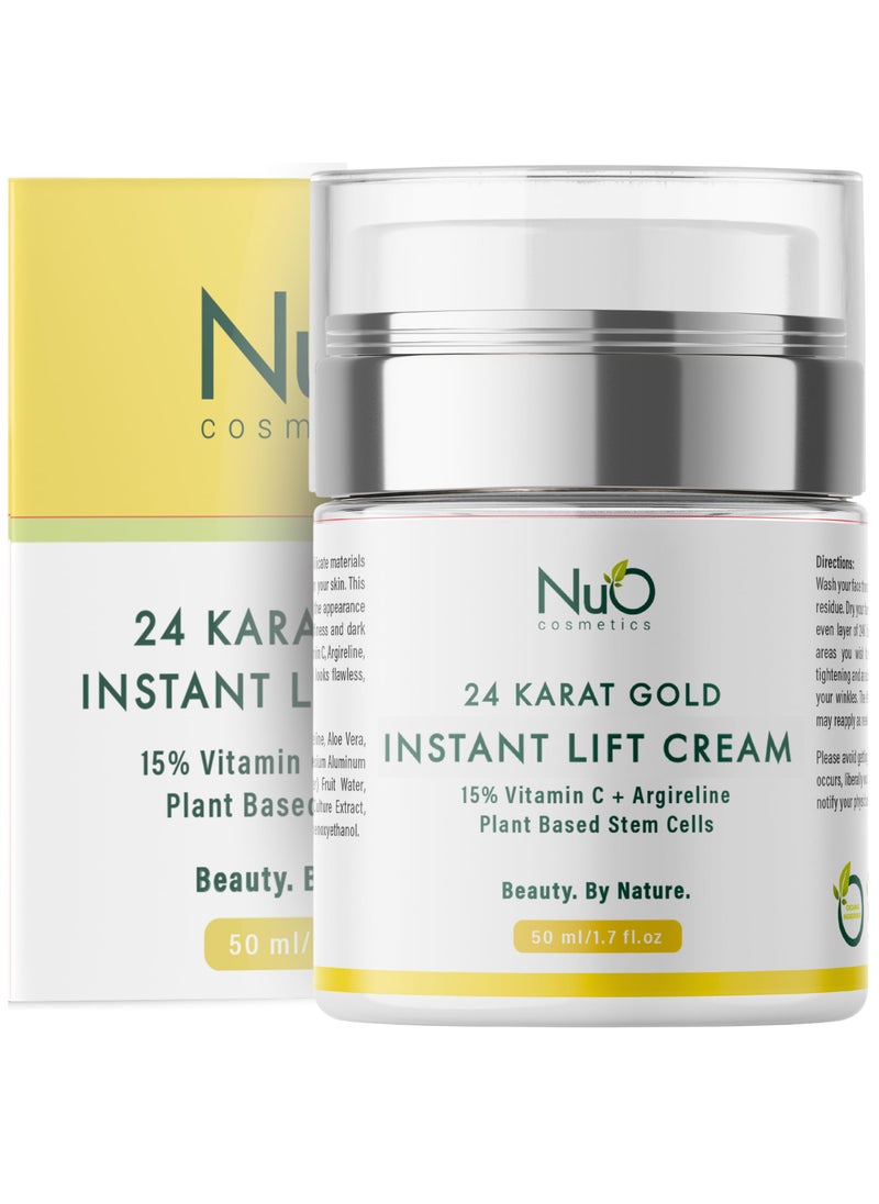 NuOrganic Cosmetics - nuorganic 24k Instant Face Lift Cream - Advanced Anti-Aging Moisturizer with Plant Stem Cells for Youthful Glow - Cruelty-Free Wrinkle Cream for All Skin - Vegan Beauty Skincare, 50ml 3-Month Supply - Image 1
