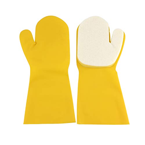 Suneration Suneration 2 X Pool Cleaning Gloves for Swimming Pool Hot Tub Spa Scrubbing Mitt Waterproof Latex Gloves with Scouring Pad 