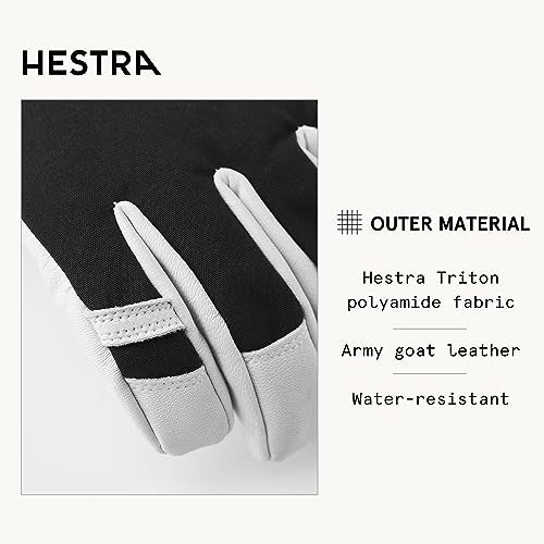 Hestra Army Leather Heli Ski Glove, 5-Finger Snow Glove for Skiing & Snowboarding for Men & Women - Black - 10 - Image 3