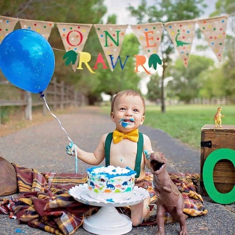 IWEMEK Baby Boys First Birthday Cake Smash Outfits Adjustable Clip Y Back Suspenders Bowtie Bloomers Diaper Cover Clothes Set - Image 4