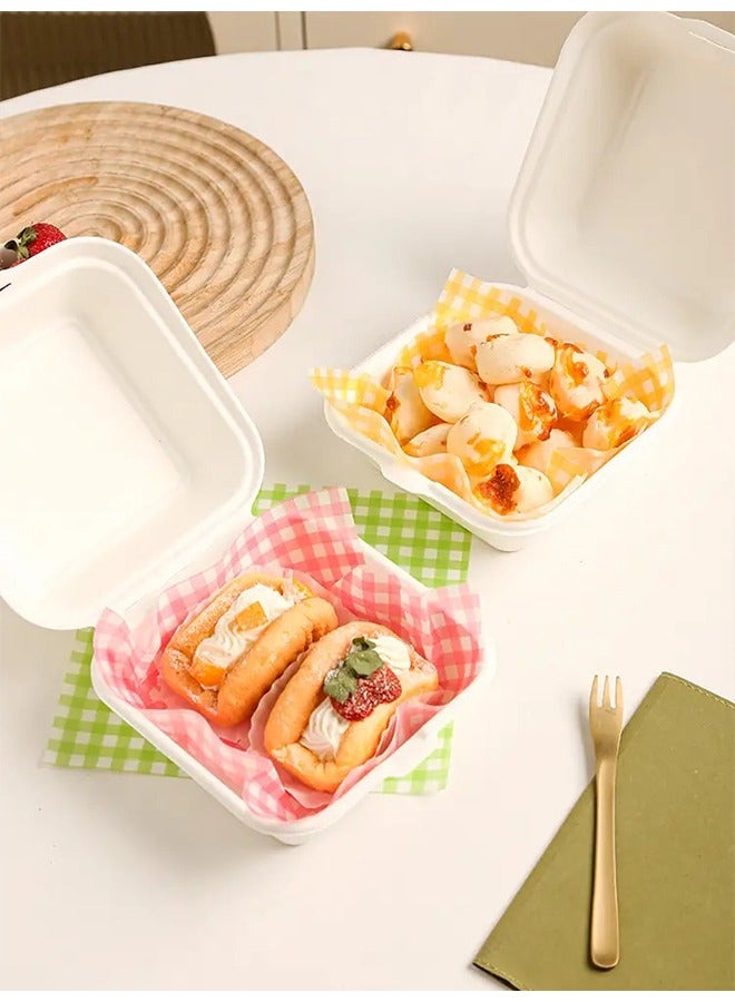 100-Piece Bread Sandwich Burger Fries Food Grade Oil Proof Paper, Wrapping Baking Tools, Cake Packaging Paper 18x18cm - Image 2