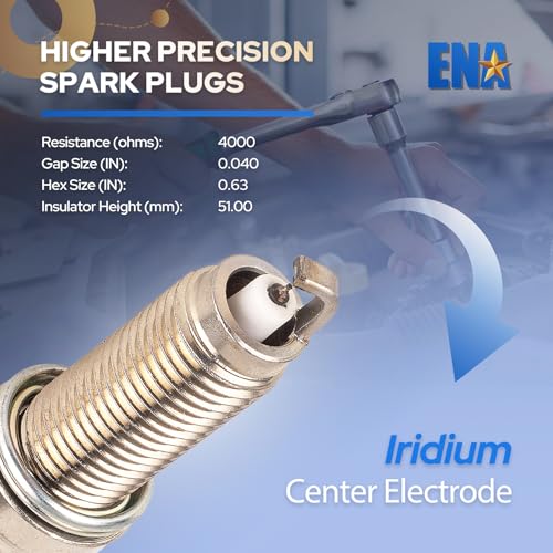 ENA Set of 6 Iridium Spark Plug Compatible with BMW Chrysler Dodge M3 M5 M6 200 300 Pacifica Town & Country Voyager Avenger Challenger Charger Durango Grand Caravan Journey Replacement for XP5701 - Image 4