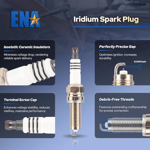 ENA Set of 6 Iridium Spark Plug Compatible with BMW Chrysler Dodge M3 M5 M6 200 300 Pacifica Town & Country Voyager Avenger Challenger Charger Durango Grand Caravan Journey Replacement for XP5701 - Image 2