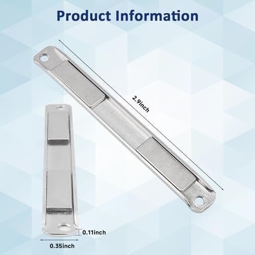 Pongle Shower Door Stainless Steel UChannel Magnetic Strip for Swinging Glass Shower Doors and Shower Door Strike Jamb with Magnet and Screws 2 Pack - Image 3