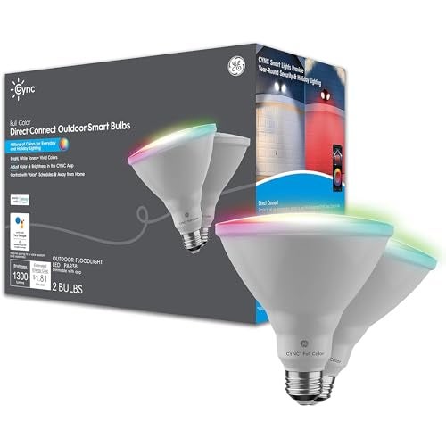 Cync GE CYNC Smart LED PAR38 Flood Light Bulb - WiFi & Bluetooth Color Changing RGB Outdoor Light Bulbs - 90W Equivalent, Compatible with Alexa & Google Home - Dimmable, Long Lasting, Tuneable - Pack of 2 - Image 1