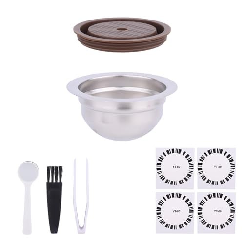 Fukaisu Reusable Pods for Nespresso Stainless Steel Reusable Refillable Capsule with Silicone Cover for Home Commercial Use Compatible with Nespresso Vertuo NextVertuo POP - Image 1